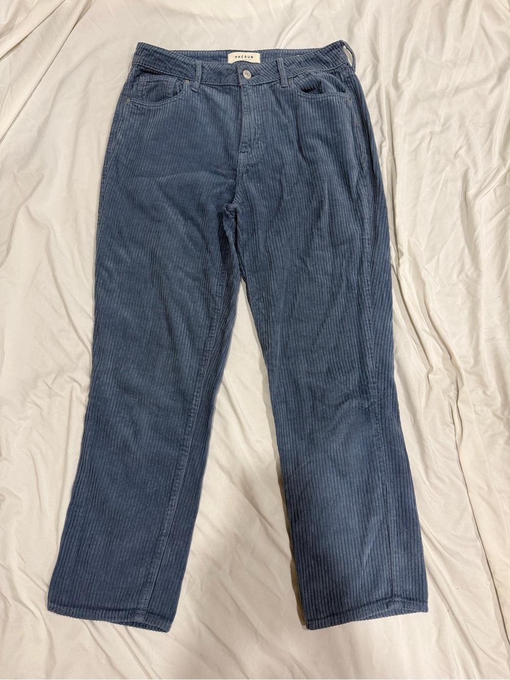 PacSun Women's Light Blue Corduroy Straight-Leg Pants